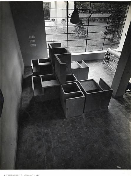 V Triennale - Mostra dell'abitazione - Gruppo di elementi di case popolari di Enrico Griffini e Piero Bottoni - Lavanderia