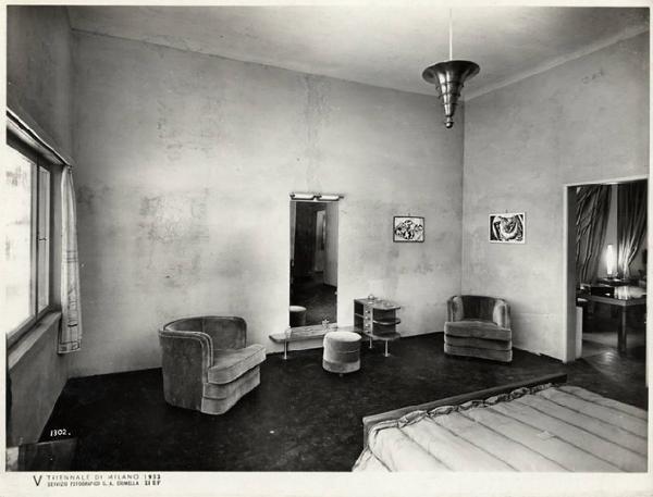 V Triennale - Mostra dell'abitazione - Casa media di Virgilio Vallot - Camera da letto matrimoniale