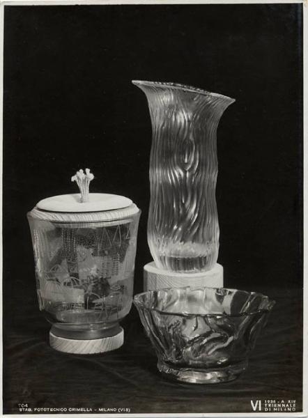 VI Triennale - Galleria delle arti decorative e industriali - Sezione di Fontanaarte - Vasi di cristallo