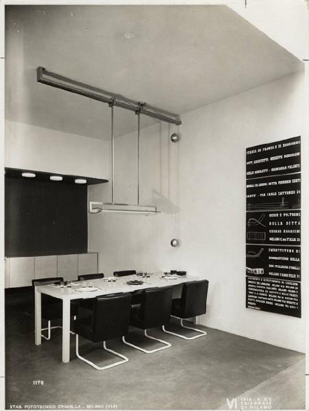 VI Triennale - Mostra dell'arredamento - Sala da pranzo e di soggiorno di Giuseppe Mazzoleni, Giulio Minoletti e Giancarlo Palanti