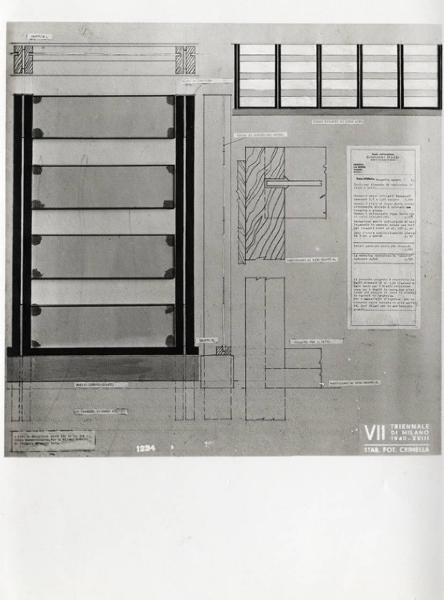 VII Triennale - Mostra dell'architettura - Sezione 6°. L'autarchia nella costruzione - Progetto per il concorso per la sostituzione delle cancellate di ferro