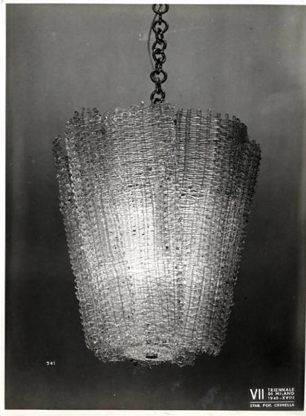 VII Triennale - Mostra dei metalli e dei vetri - Produzione Seguso - Lampadario in vetro