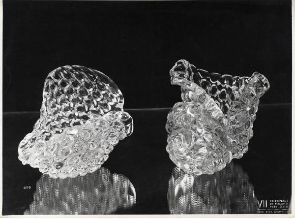 VII Triennale - Mostra dei metalli e dei vetri - Produzione Seguso - Soprammobili in cristallo