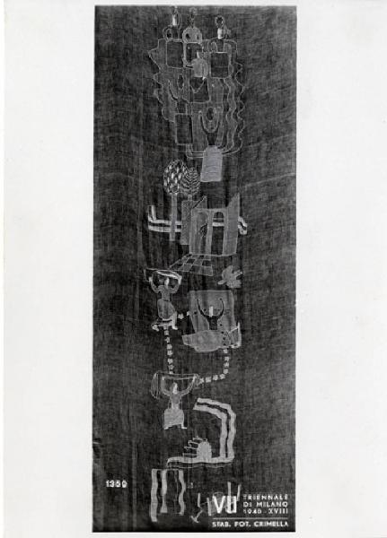 VII Triennale - Mostra dell'E.N.A.P.I. - Ricami e merletti - Tenda ricamata di Giorgio Wenter Marini