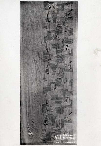 VII Triennale - Mostra dell'E.N.A.P.I. - Ricami e merletti - Tenda ricamata di Bice Lazzari