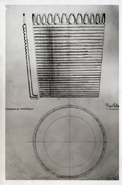 VII Triennale - Mostra dell'E.N.A.P.I. - Vetri e specchi - Bozzetti per incisione in cristallo di Ugo Blasi