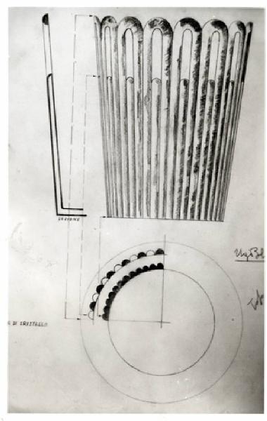 VII Triennale - Mostra dell'E.N.A.P.I. - Vetri e specchi - Bozzetti per incisione in cristallo di Ugo Blasi