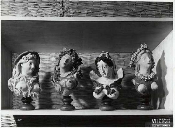 VII Triennale - Mostra della ceramica - Busti in ceramica di Leoncillo Leonardi
