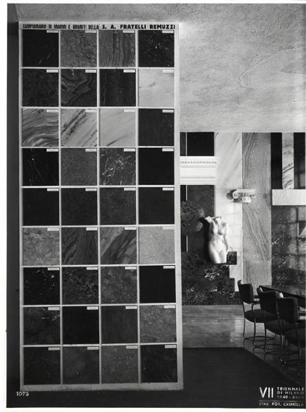 VII Triennale - Mostra dell'arredamento per ufficio - Arredamento degli uffici di una società per la lavorazione di marmi e pietre di Carlo De Carli