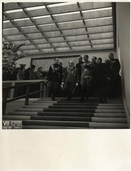 VII Triennale - Inaugurazione - Visita del re d'Italia, Vittorio Emanuele III di Savoia - Giuseppe Bottai - Giuseppe Bianchini - Carlo Alberto Felice