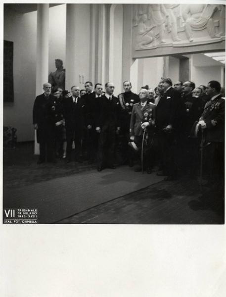 VII Triennale - Inaugurazione - Visita del re d'Italia, Vittorio Emanuele III di Savoia - Giuseppe Bottai - Giuseppe Bianchini