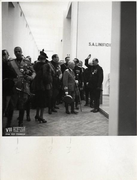 VII Triennale - Inaugurazione - Visita del re d'Italia, Vittorio Emanuele III di Savoia - Giuseppe Bottai - Giuseppe Bianchini