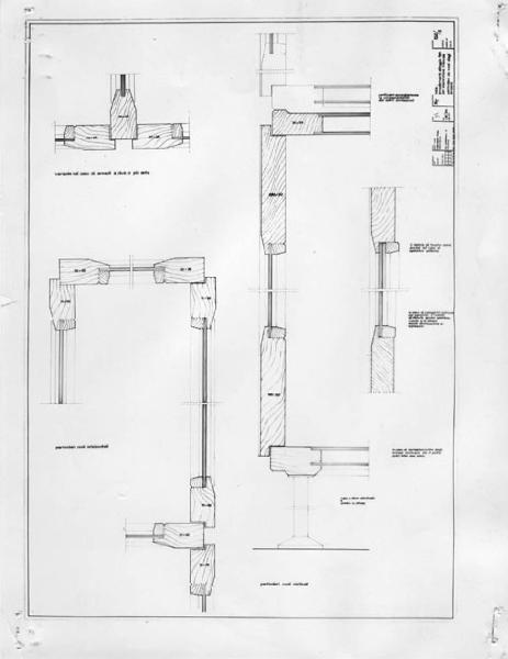 X Triennale - Mostra della casa - Sezione dell'Istituto Nazionale per le Case degli Impiegati dello Stato (I.N.C.I.S) - Disegni di particolari di mobili