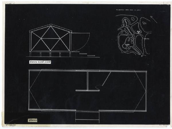 X Triennale - Parco Sempione - Casa sperimentale - Disegni di progetto - Mario Raveganni - Antonello Vincenti - Bobi Brunori