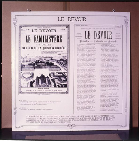 XVI Triennale - Primo ciclo - Catasto del disegno - Le familistere de Guise ou les équivalentes de la richesse - Pannello didascalico