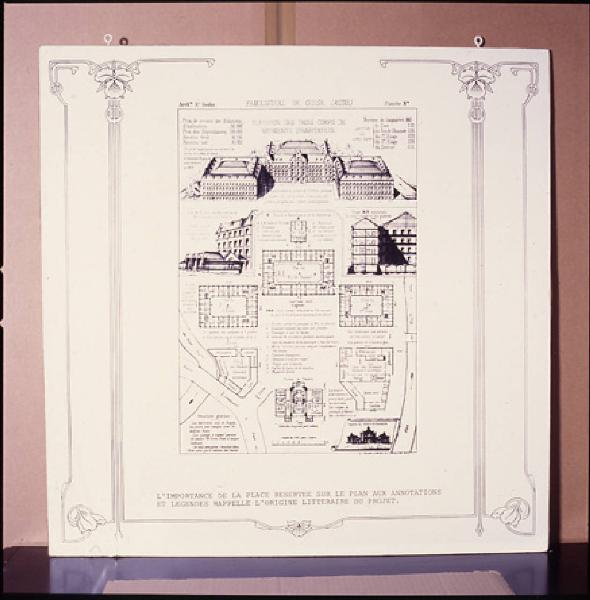 XVI Triennale - Primo ciclo - Catasto del disegno - Le familistere de Guise ou les équivalentes de la richesse - Pannello didascalico