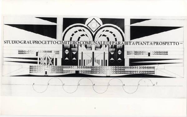 XVI Triennale - Secondo ciclo - Il progetto di architettura - Architetture italiane degli anni '70 - Progetto del cimitero comunale di Parabita (Lecce) di Alessandro Anselmi, Paolo Chiatante, GRAU (Gruppo Romano Architetti Urbanisti)