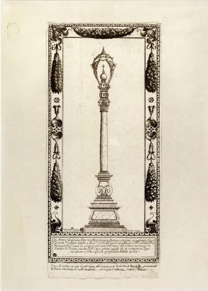 XVI Triennale - Terzo ciclo - Conoscenza della città - La città rituale. La città e lo stato di Milano, nell'età dei Borromeo - Stampa di un monumento