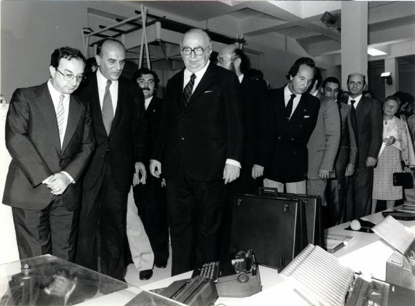 XVI Triennale - Secondo ciclo - Cerimoniale - Inaugurazione - Giovanni Spadolini - Giampaolo Fabris - Carlo Tognoli