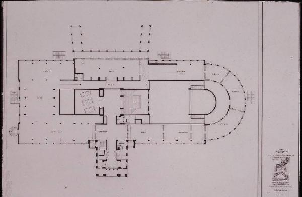 Pianta piano terra del Palazzo dell'Arte per l'allestimento della XVIII Triennale - Aldo Rossi - Luca Meda