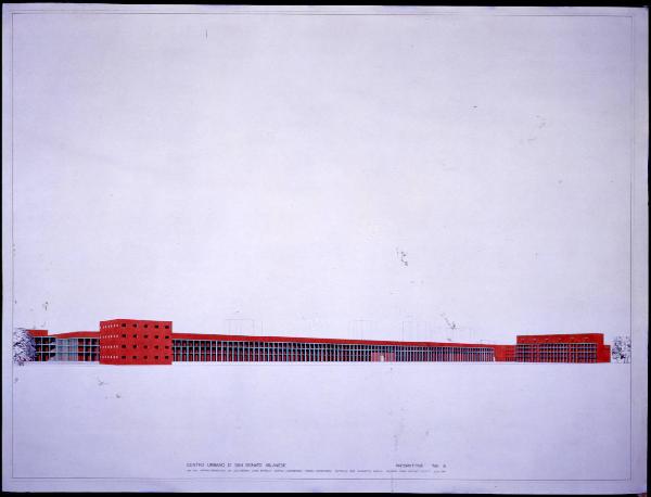 XIX Triennale - Le partecipazioni internazionali - Padiglione Italia - Prospettiva del progetto del centro urbano di San Donato Milanese di Antonio Monestiroli