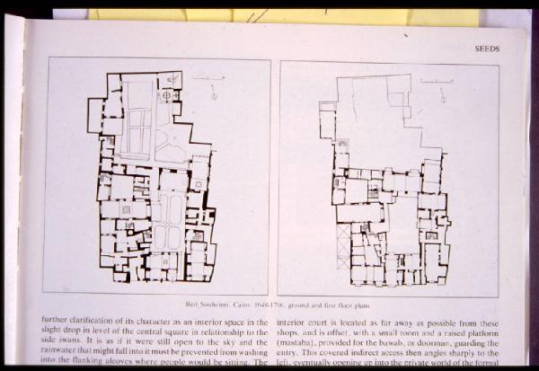 XIX Triennale - Le partecipazioni internazionali - Riflessioni trasversali - Omaggio ad Hassan Fathy - Piante piano terra e primo della casa Beit Souheimi a Il Cairo