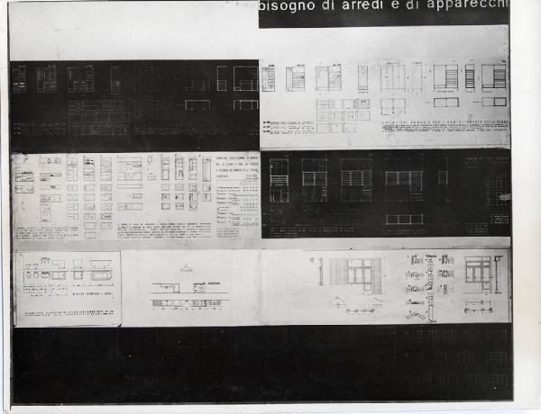 VIII Triennale - Mostra dell'abitazione - Seconda parte. Teoria - Pannello Bisogno di arredi e di apparecchi