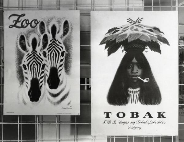 IX Triennale - Mostre temporanee - Mostra del cartellone pubblicitario danese - Manifesti pubblicitari del giardino zoologico e delle Fabbriche Tabacchi