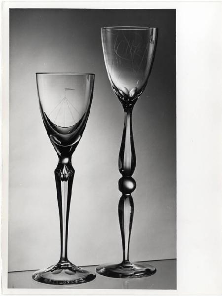 XII Triennale - Mostra internazionale del vetro e dell'acciaio - Calici in vetro