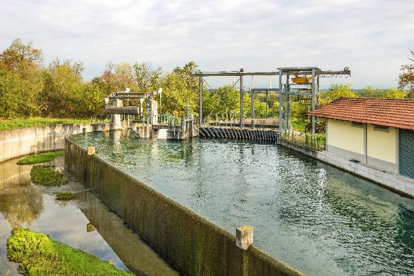 Galliate - Naviglio Langosco - Centrale idroelettrica "Guido Davide Orlandi" (già Sessa Trona & C.) - Sbarramento