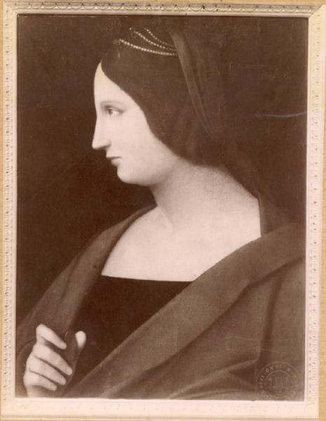 Catena, Vincenzo - Ritratto femminile di profilo con medaglia - Dipinto su tavola