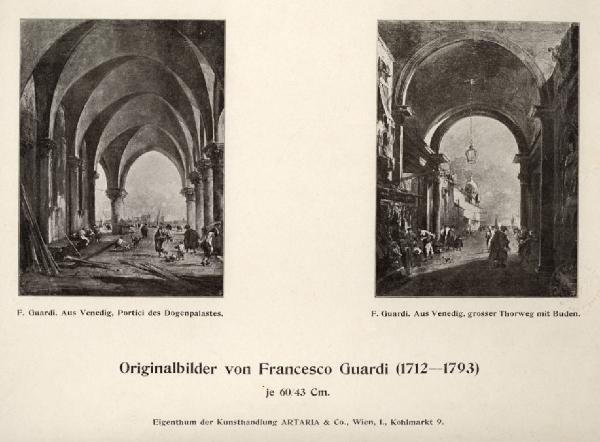 Guardi, Francesco - Sottoportico e botteghe - Dipinto su tela - Vienna - Collezione Artaria