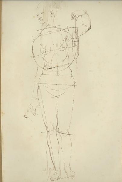 Durer, Albrecht - Studio sulle proporzioni della figura femminile - Disegno