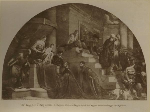 Bassano, Jacopo - I Rettori di Vicenza Silvano Cappello e Giovanni Moro inginocchiati dinnanzi alla Madonna in trono tra i santi Marco e Vincenzo - Dipinto - Olio su tela - Vicenza - Museo Civico