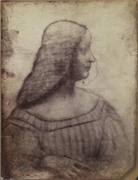 Leonardo da Vinci - Cartone del ritratto di Isabella D'Este - Disegno - Parigi - Louvre - Département des Arts graphiques