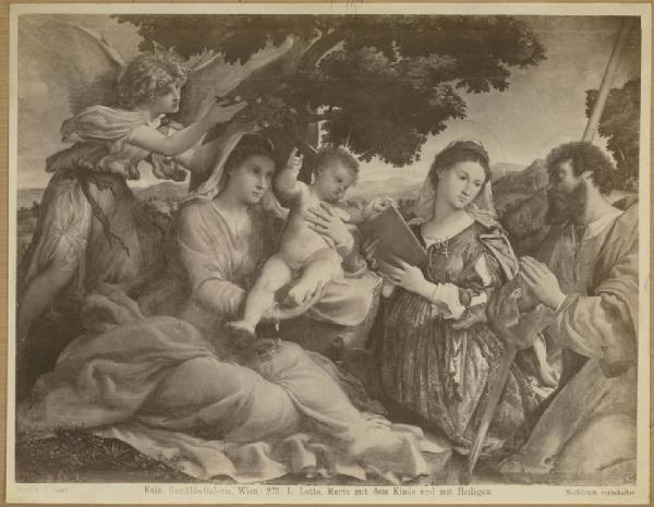 Lotto, Lorenzo - Madonna con Bambino e i Santi Caterina d'Alessandria e Tommaso - Sacra conversazione - Dipinto - Olio su tela - Vienna - Kunsthistorisches Museum - Gemaldegalerie