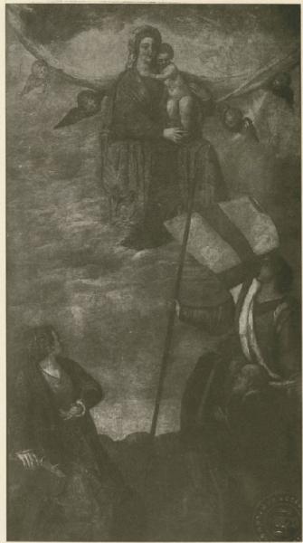 Veronese, Paolo - Madonna con Bambino in Gloria, Santa Caterina, Sant'Orsola e un donatore - Dipinto - Olio su tela - Bari