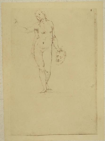 Cesare da Sesto - Studio di figura femminile per una Giuditta - Nudo femminile - Schizzo - Disegno