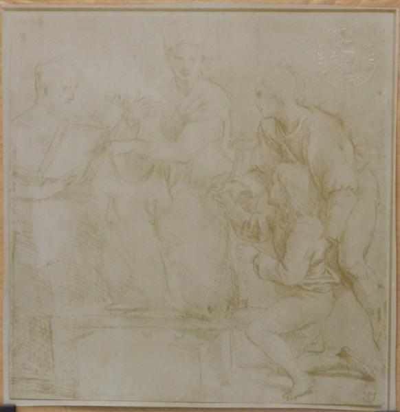 Sanzio, Raffaello - Studio per la Sacra Conversazione (Madonna del pesce) - Disegno - Firenze - Uffizi - Gabinetto dei Disegni e delle Stampe