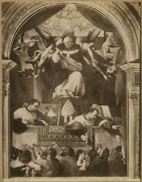 Lotto, Lorenzo - Elemosina di Sant'Antonino - Dipinto - Olio su tela - Venezia - Chiesa dei santi Giovanni e Paolo