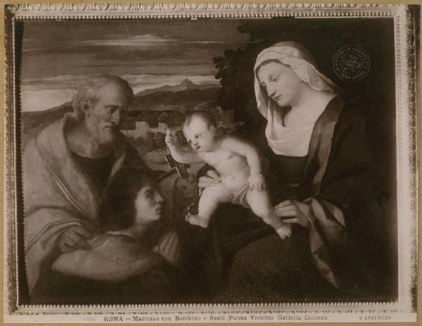 Palma il Vecchio - Madonna con Bambino, San Pietro e donatore - Dipinto - Olio su tavola - Roma - Galleria Colonna