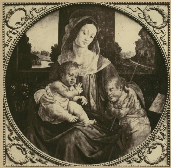 Lorenzo di Credi - Madonna con Bambino e san Giovannino - Dipinto - Tempera su tavola - Roma - Galleria Borghese