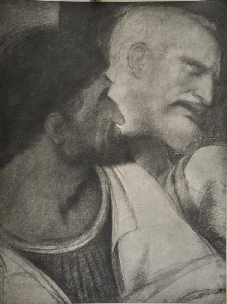 Copia da Leonardo da Vinci - Testa di Giuda e Pietro dal Cenacolo - Ultima Cena - Disegno - Weimar