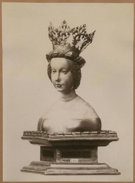 Busto di Santa - Scultura in legno policroma - Vienna - Collezione Albert Figdor