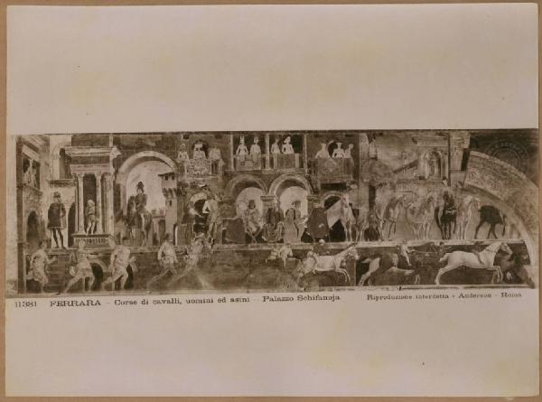 Cossa, Francesco del - La corsa al palio - Mese di Aprile (part.) - Affresco - Ferrara - Palazzo Schifanoia - Salone dei Mesi - Parete orientale - Fascia inferiore