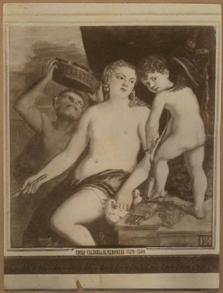 Copia da Veronese - Venere, Amore e un Satiro - Dipinto - Roma - Galleria Borghese