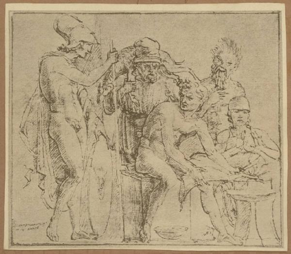 Scuola ferrarese - Scena sacrificale - Disegno - Firenze - Raccolta Loeser