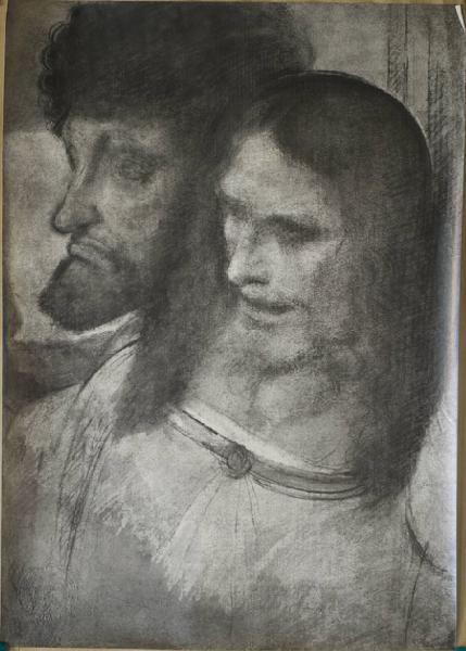 Copia da Leonardo da Vinci - Testa di Tommaso e Giacomo Maggiore dal Cenacolo - Ultima Cena - Disegno - Weimar