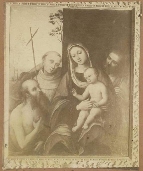 Costa, Lorenzo - Madonna con Bambino tra i santi Girolamo, Francesco e Giuseppe - Dipinto su tavola