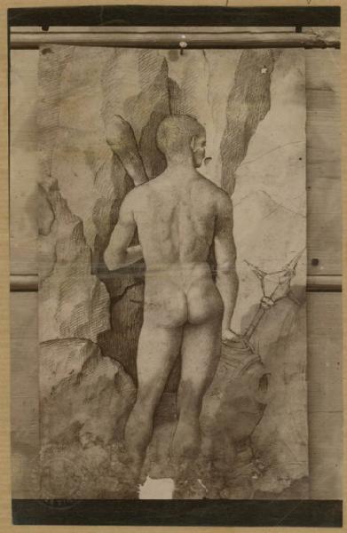 Pittore italiano primi decenni sec. XVI - Nudo maschile - Disegno